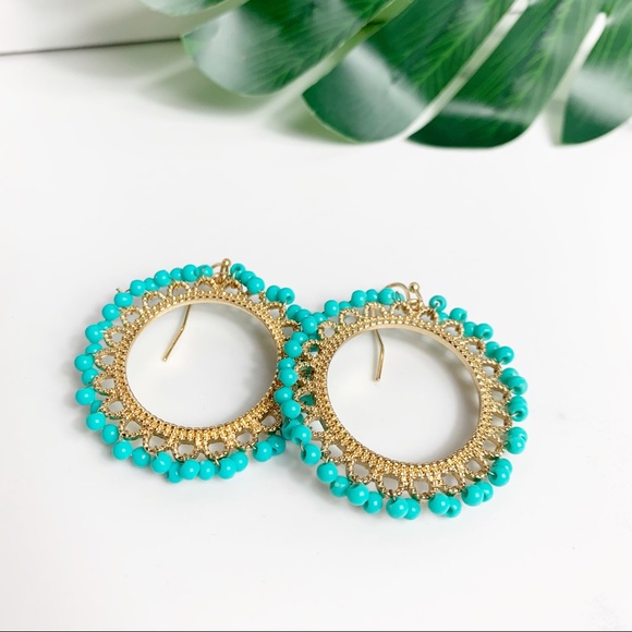 Boho Beauty Beaded Circular Statement Earrings - Picture 4 of 5